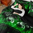thumbnail image 4 of Castle Fairy Gradient Gamer Boy 7-Piece Bedding Comforter Set,Abstract Gamepads King Bedding Sets,Futuristic Cubes Ultra Soft Bed Sheets,Super Cozy Room Decor, 4 of 8