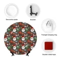 thumbnail image 4 of Picia Merry Christmas Pattern Bone China Decorative Plate – Wall Decor with Stand and Adhesive, Elegant Ornament for Living Room, Office, or Entryway-7in, 4 of 6