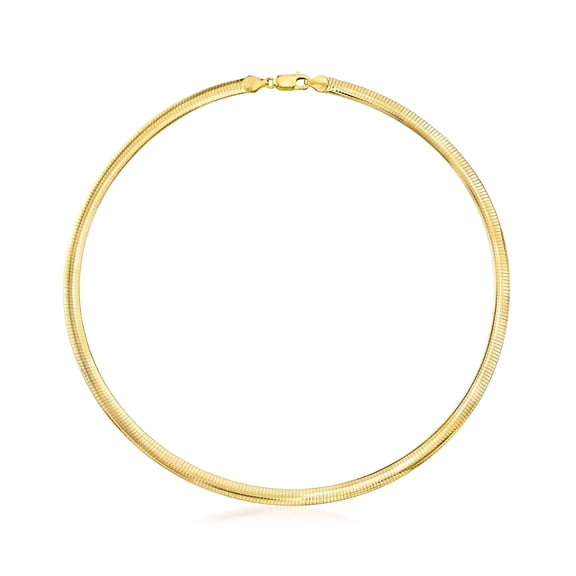 Ross-Simons Italian 6mm 18kt Gold Over Sterling Omega Necklace, Women's, Adult