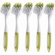 thumbnail image 1 of Scrub Brush for Dish Kitchen Sink Pot Pan with Stiff Bristles, Yellow-Green 5pcs, 1 of 4