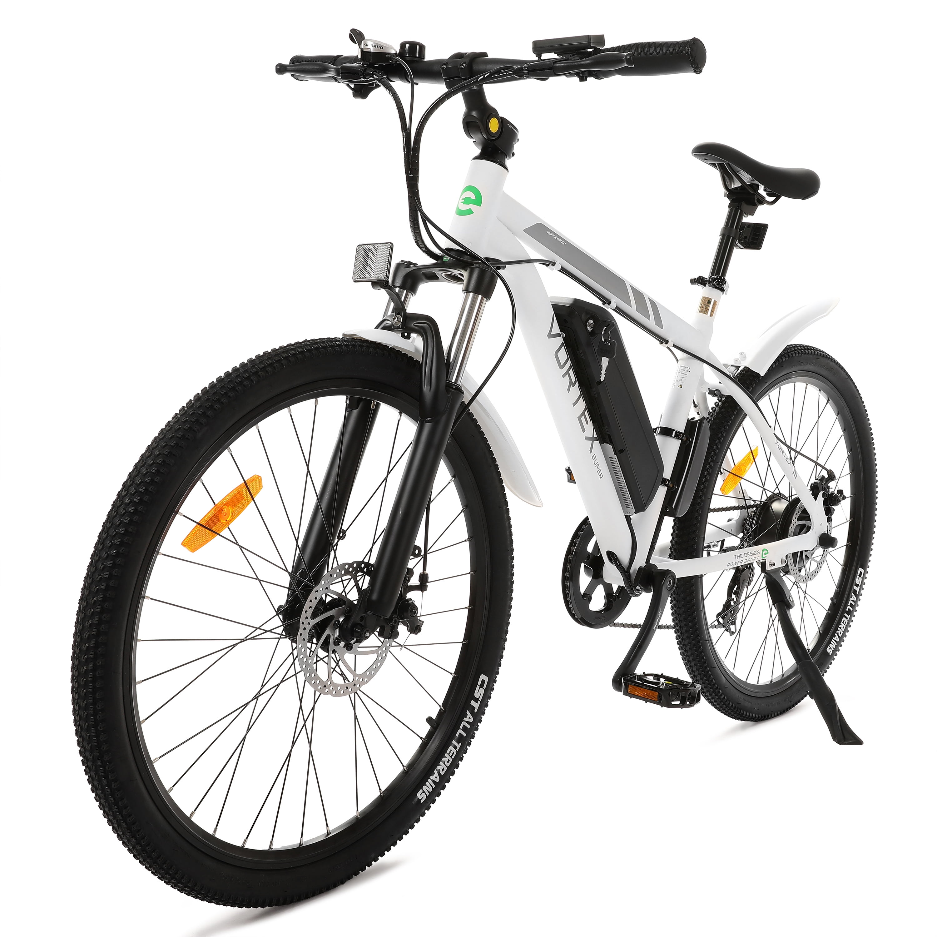 ECOTRIC Electric Commuter Bike for Adults 26" White Ebike with 350W Motor, 20MPH Mountain with LED Display, Removable 36V/12.5Ah 7 Speed Gears UL Certified E-Bike - Walmart.com