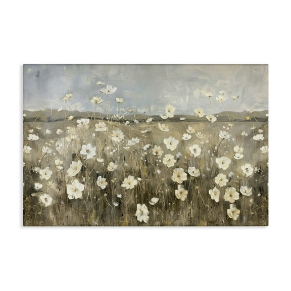 Stupell Industries Prairie Wildflower Meadow Landscape Painting Gallery Wrapped Canvas Art Print Wall Art, 24 x 16