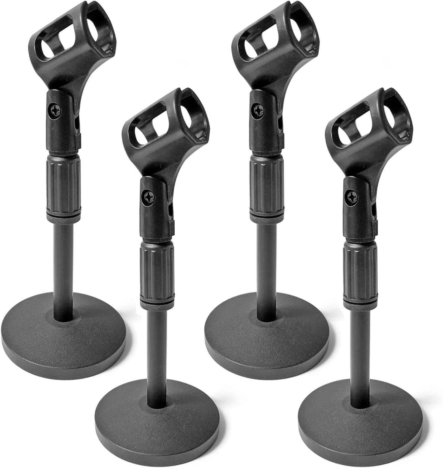 AxcessAbles Mini Microphone Desk Stand Round Base with Mic Clip Table
