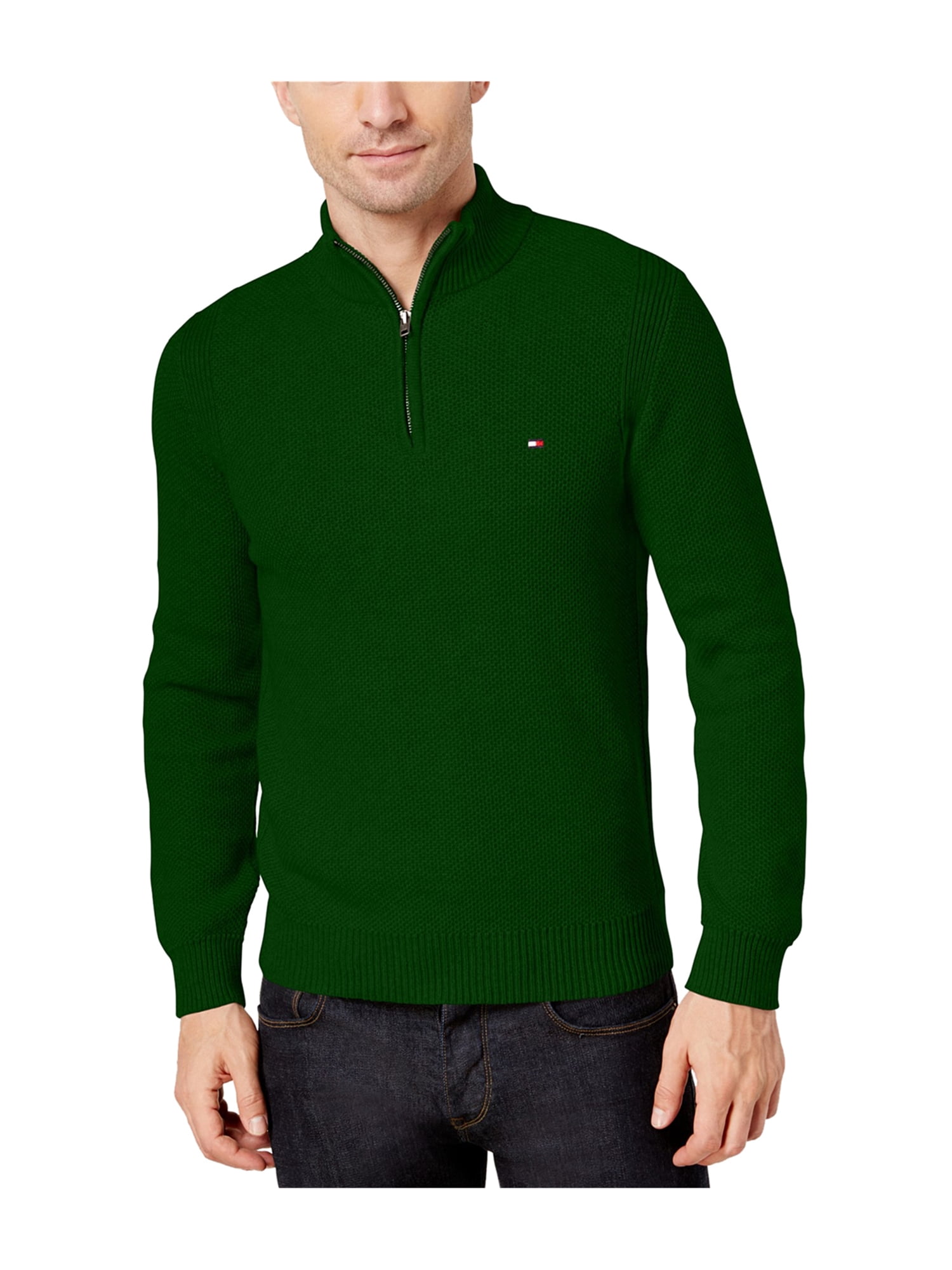 tommy hilfiger green quarter zip