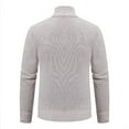 thumbnail image 4 of hopeusnice Men's Winter Slim Fit Knitted Sweaters Thicken Warm Stand Collar Cardigan Coats with Zipper Pockets Beige L, 4 of 4