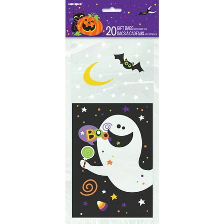Unique Industries Assorted Colors Halloween Party Bags, 20 Count