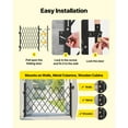 thumbnail image 5 of KFFKFF Single Folding Security Gate, Lockable Scissor Gate with Swivel Casters, Steel Retractable Gate for Entry, Garage, Warehouse, and Pool, 66.93 x 51.57 in (W x H), 5 of 9