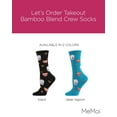thumbnail image 2 of MeMoi Let's Order Takeout Bamboo Blend Crew Socks - Womens - Female, 9-11, Deep Lagoon, 2 of 8