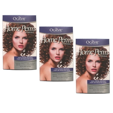 Ogilvie Home Perm for Color-Treated, Thin or Delicate Hair, 1 Application - 3 Pack