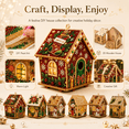 thumbnail image 3 of 3D Christmas House Diamond Painting Kits for Adults, Light Up Wooden Pearl Art DIY Craft Set, Holiday Ornament Making Kit with Sparkling Gems, Christmas Home Decor Gift, 3 of 6