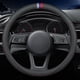 thumbnail image 1 of - Funda de Piel de napa para Volante de Coche, Elegante y Antideslizante, Interior de Coche, de 38 cm, Universal, Color Negro (Acentos Rojos y Azules), 1 of 2