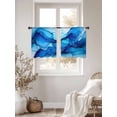 thumbnail image 3 of Watercolors Blue Printing Sheer Curtains 54 Inches Long 2 Panels Modrn Art Light Filtering Semi Sheer Window Curtains Drapes for Bedroom Living Room 52"x54", 3 of 7