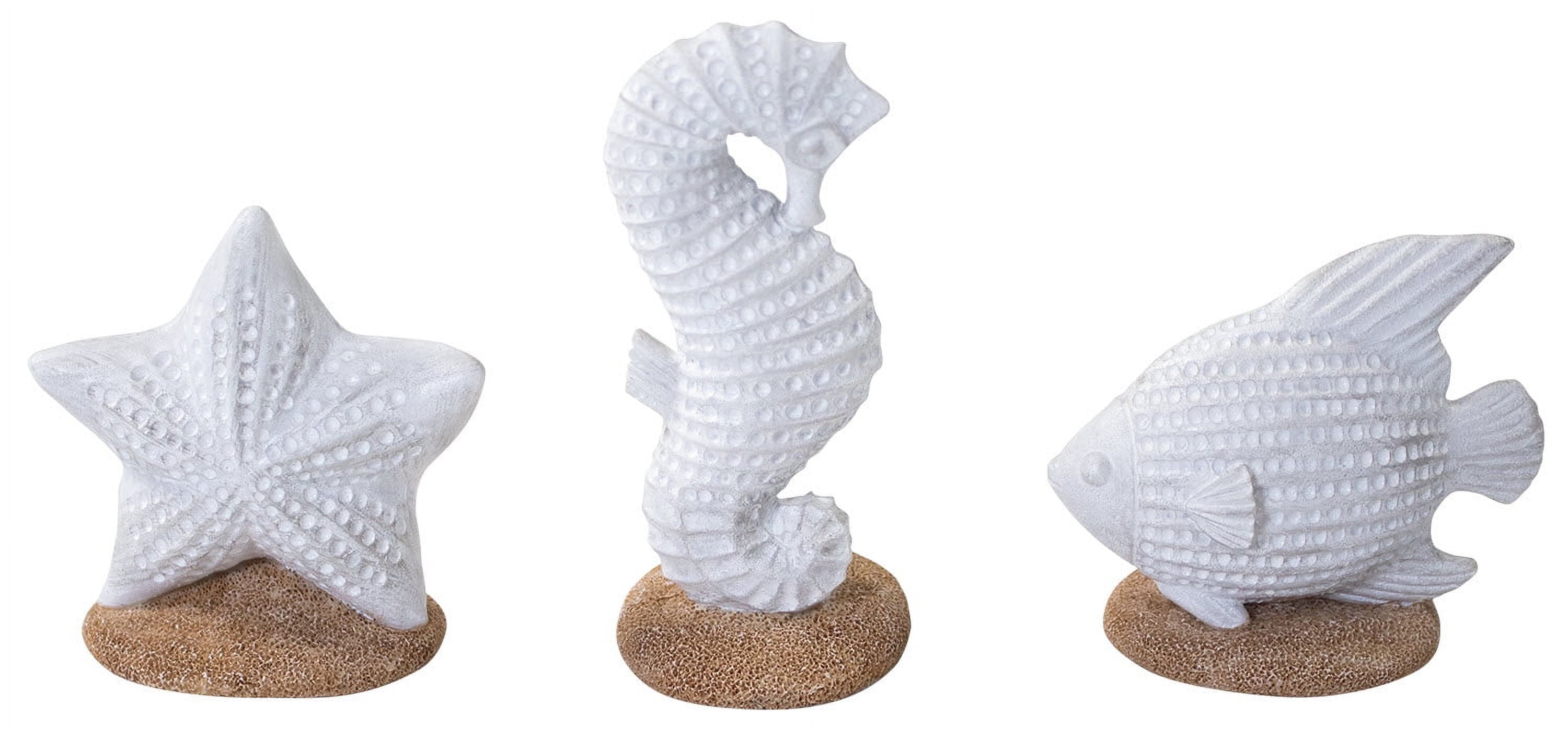 Penn-Plax 3 Piece Coastal Resin Kit  Aquarium Decor- Seahorse, Starfish, and Fish Ornaments - Small