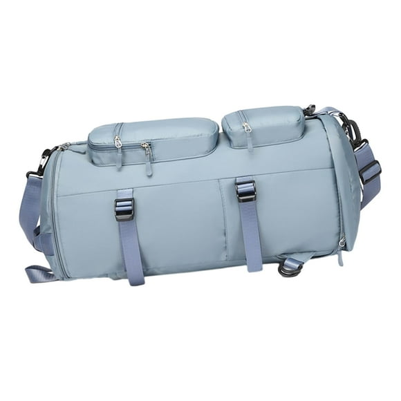 Bolso del gimnasio de los deportes de la mochila de lona, bolso del deporte con el compartimiento del zapato, bolso de noche del fin de semana de la , Azul