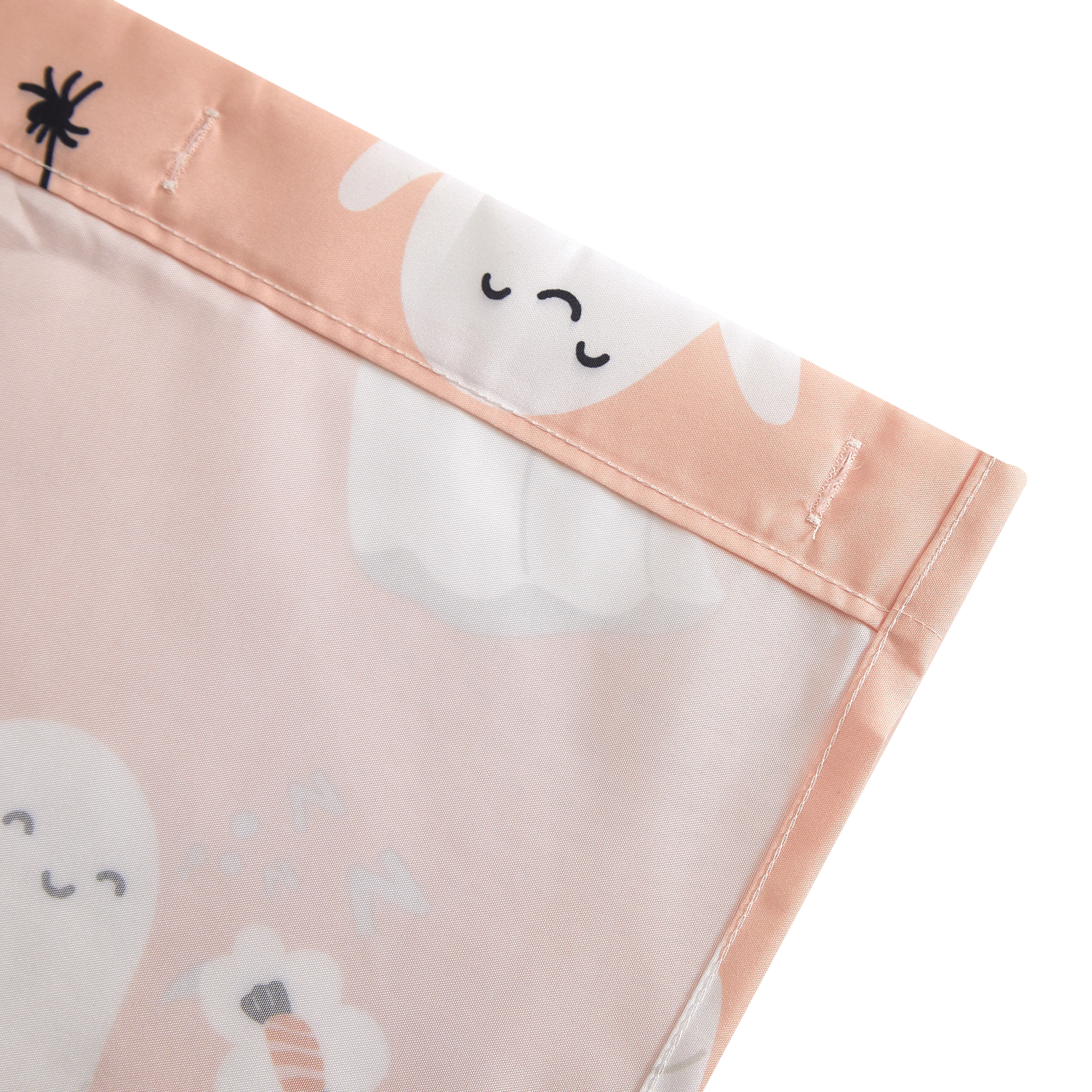 Way To Celebrate 13-Piece Cute Ghost Shower Curtain Set with 12 Hooks, Pink