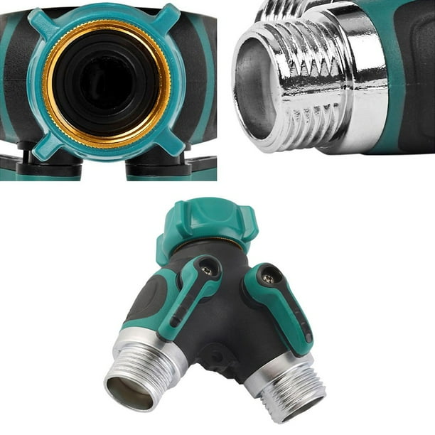 2Way Garden Hose Leak Free Lever Control Water Splitter Spigot