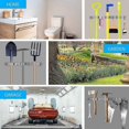 thumbnail image 4 of Wall Mounted Stainless Steel Mop Mop Holder Broom Holder with 4 Clips and 5 Hooks Wall Mounted Storage Rack Organizer-Grey, 4 of 5