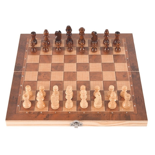 Juego de piezas de ajedrez 3 en 1, tablero de ajedrez de viaje plegable como regalo familiar (34CM) Ndcxsfigh libre de BPA