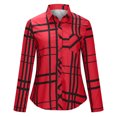 thumbnail image 4 of Utoimkio Women's Long Sleeve Plaid Shirts Lapel Button Down Jacket Coats for Women with Pockets, 4 of 8