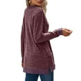 thumbnail image 4 of Womens Long Sleeve Tops with 2 Front Pockets Colorblock Casual Crew Neck Tshirts Loose Fit Spring Fall Clothes (XL, Wine), 4 of 6