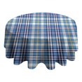 thumbnail image 4 of Blue White and Yellow Checkered Pattern Round Tablecloth 60"x60",Wrinkle Wipeable Table Cloth for Kitchen Dining Room Picnic Patio Party, 4 of 6