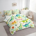 thumbnail image 3 of Homewish Safari Animaml Dinosaur 7-Piece Twin Bedding Sets,Watercolor Graffiti Dino Bedding Comforter Set,Beige Green Blue Sheet Sets For Boy Kids,Microfiber Bedroom Decor Reversible, 3 of 8
