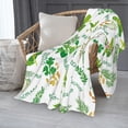 thumbnail image 3 of Herb Green Plant Pattern Blanket, Soft Blankets Flannel Bed Throw Cozy Lightweight Plush Gifts for Women Men Boys Girls Sofa Couch Bedroom Living Rooms Warm All Season, Home Decor, 60"x50", 3 of 6