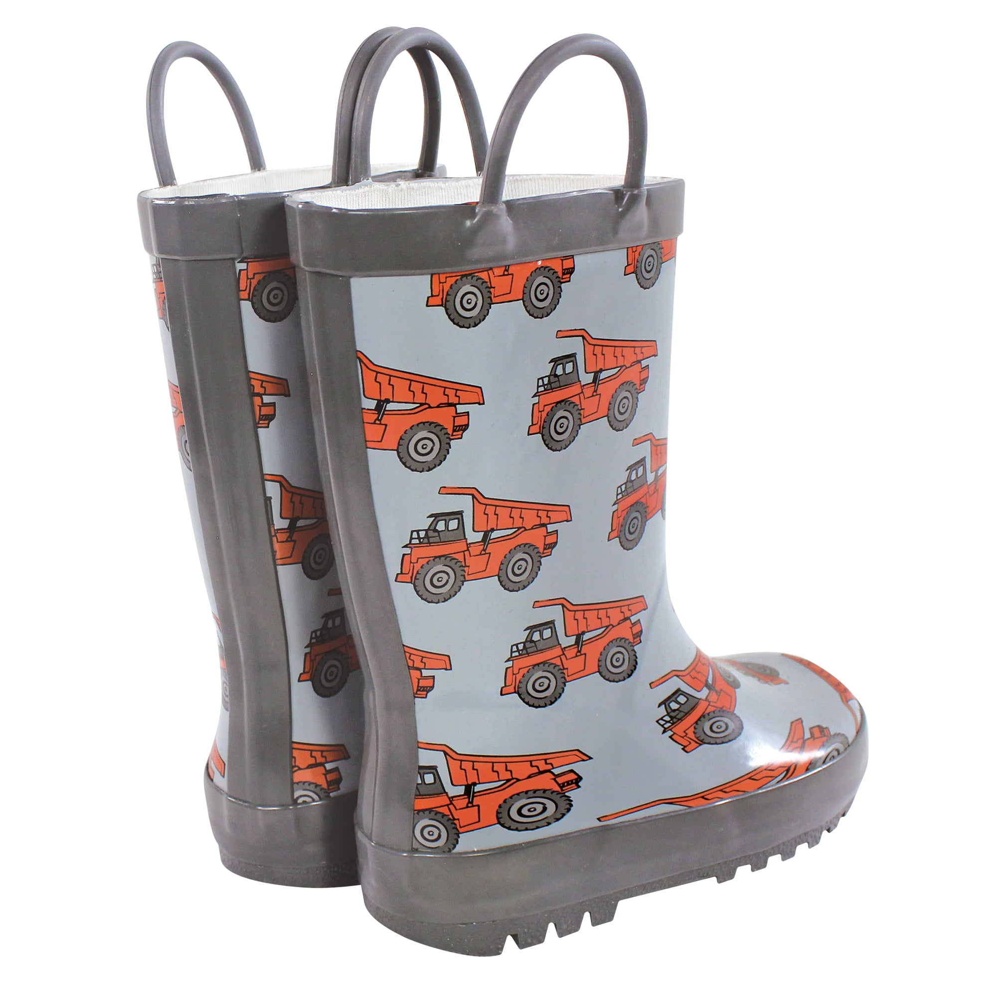 Hudson Baby Boys Rain Boots, Dump Truck, 7 Toddler