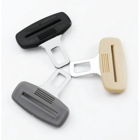 Jinswick 2pcs Beige Easy Install Car Seat Belt Buckle Clips Vehicle Organizers Adjustable Seatbelt Holders Interior Neatness Non-Marking