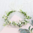 thumbnail image 4 of Guirnalda de flores nupcial, diadema con lazo, corona de pelo para dama de honor para niños, cinta ajustable, festivales de boda, fiesta MFZFUKR CPB-CJZ1801, 4 of 6