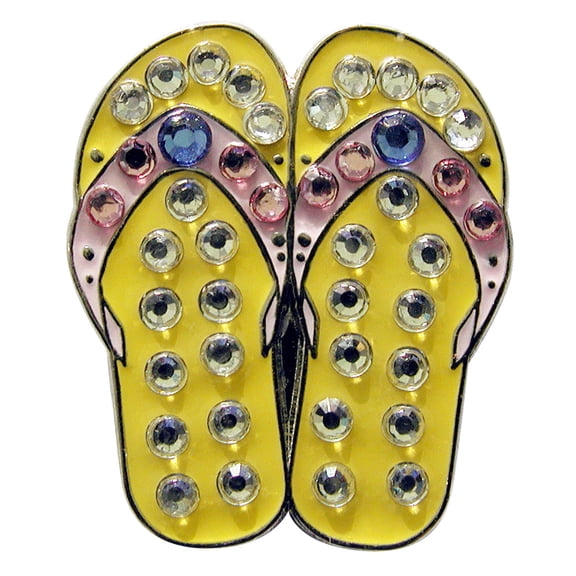 navika flip flop swarovski crystal ball marker with hat clip (yellow)