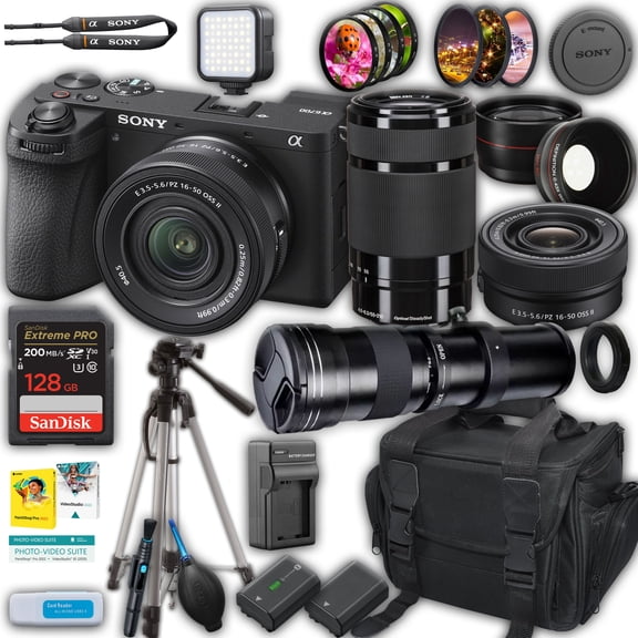 Sony a6700 Mirrorless Camera w/ 16-50mm II, 55-210mm & 420-800mm Lenses   128GB Memory (International Version, No Manufacturer Warranty)