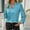 Sky Blue, variant on QUNYINEY Dressy Blouse for Women Gold V-Neck Solid Puff Long Sleeve Shirts Loose Pullover Tops