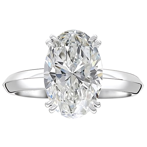 Solitaire 3Ct Oval Cut Engagement Ring for Women Sterling Silver 8A CZ Ginger Lyne Collection