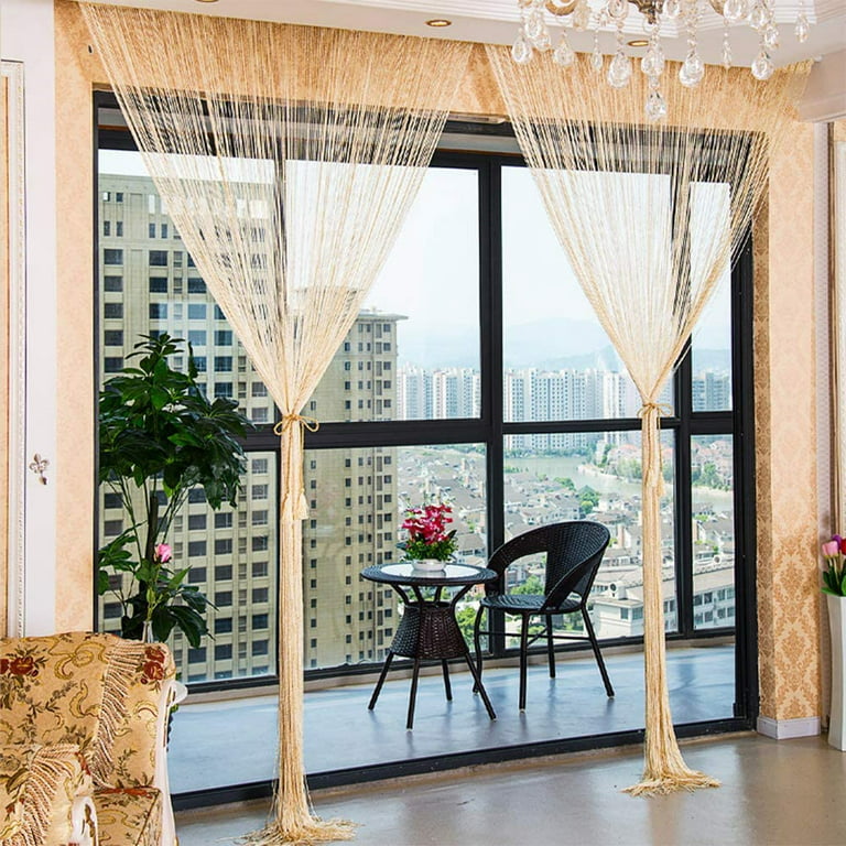 Yipa Window-Door-Tassel-String-Curtain Crystal Beads Room Divider Panel  Fringe Beaded