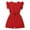 Red, variant on Moocorvic Girls Rompers Summer Ruffled Sleeve Belted Jumpsuit 8-12 Years(Red)
