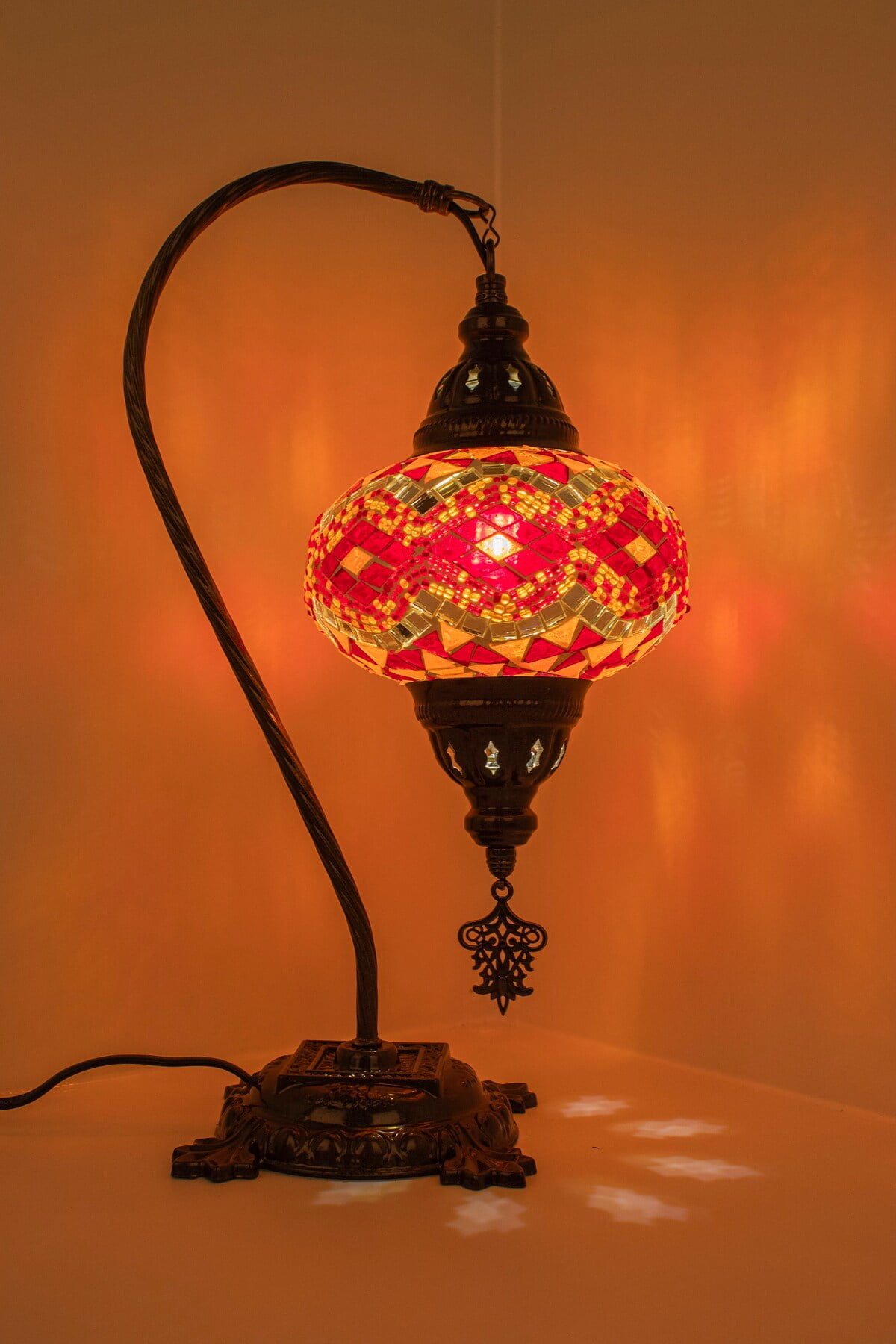 Different Variations Mosaic Swan Table Lamp Turkish Mosaic Lamp Night