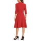 thumbnail image 3 of Vestido Vintage de Mujer INSPIRE CHIC con Mangas 3/4 y Cuello Alto, Vestido A-Line de Oficina, Talla XS, Rojo, 3 of 6