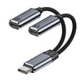 thumbnail image 1 of USB C OTG Cable Adapter with Power Supply Type C to USB OTG + 100W Fast Charging Cable 2 in 1 USB C Splitter Charging White, 1 of 5
