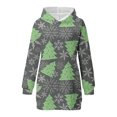 thumbnail image 3 of Vestido corto de sudadera con capucha y bolsillos con estampado navideño para mujer informal a la moda Pompotops  hdfakjf900, 3 of 4