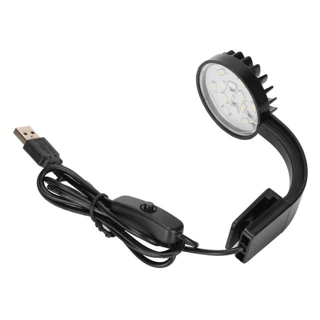 Clip On Aquarium Lights, USB Plug High Brightness Beautiful Clamp Aquarium Light Blue White Light Adjustable Angle For Fish Black,White