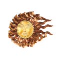 thumbnail image 6 of DecMode Copper Metal Sun Wall Decor with Gold Sun Face and Folded Wavy Rays, 6 of 9