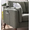 thumbnail image 3 of 6.5' Iron Gray Linen Sofa and Loveseat Living Room Set with USB Charger and Tablet Pocket, 3 of 5