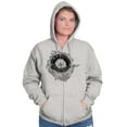 thumbnail image 5 of Whale Compass Free Spirit Animal Zip Hoodie Sweatshirt Women Brisco Brands S, 5 of 6