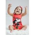 thumbnail image 2 of Disney Minnie Mouse Newborn Baby Girls Snap Romper and Headband Newborn to Toddler, 2 of 5