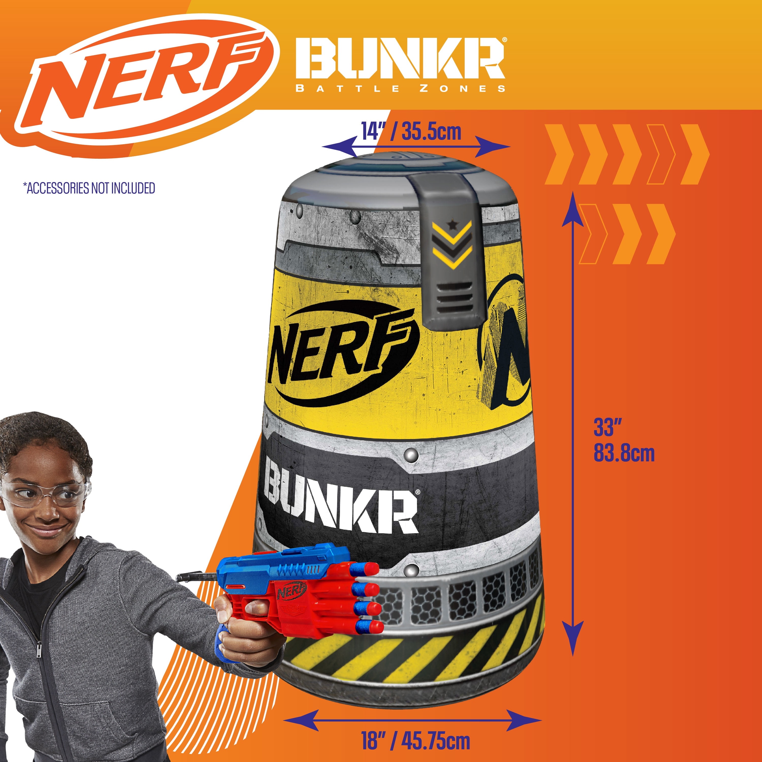 BUNKR BATTLE ZONES Nerf Competition Pack - 4 Inflatable Bunkers for Foam Dart Wars