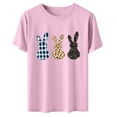 thumbnail image 4 of AKOEE Easter Outfits for Women Teen Girls Cute Floral Bunny Printed Short Sleeve Tops Graphic Basic Tee Shirt (S, Pink 01), 4 of 6