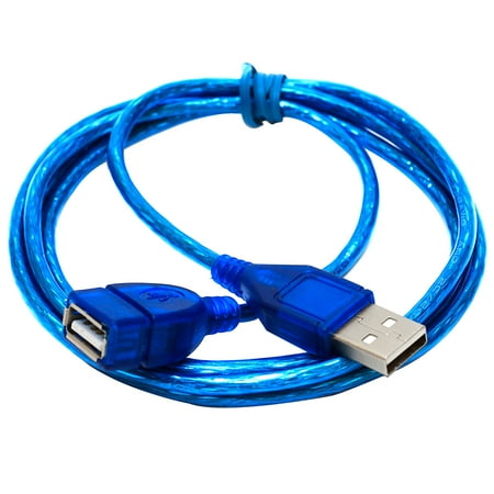 High-speed 1m/1.5m/2m/3m PVC Copper Transparent Blue Male to Female AM to AF USB 2.0 Extension Cable Cord Extender for PC Laptop Desktop Mouse (Best Desktop Computers For The Money)