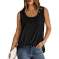 thumbnail image 5 of Yigetop Women Tank Tops Loose Fit, Women's Solid Color Round Neck Vest Summer Fashion Casual Top Woman Tank Top Black L, 5 of 7