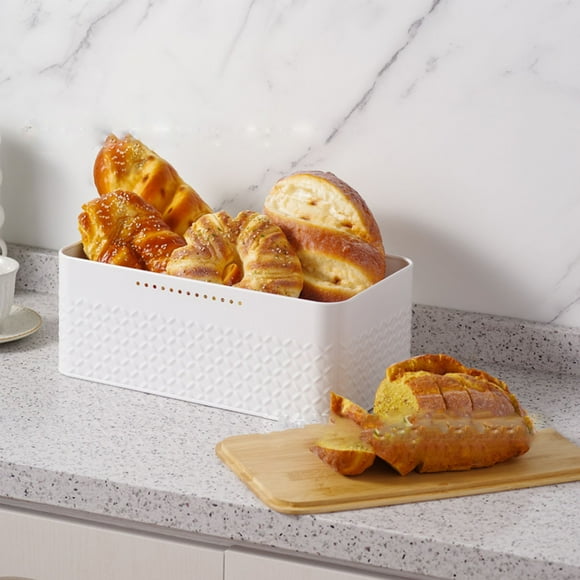 EGNMCR Organization and Storage Wooden Lid Bread Box Household Metal Baking Bread Box Iron Storage Box Kitchen Food Storage Box BREAD BOXS